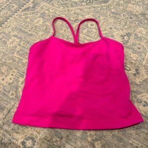 Lululemon Hot Pink Power Y Slightly Cropped 6 Tank